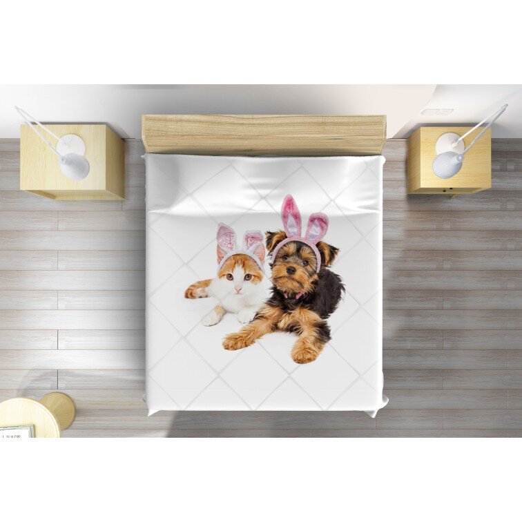 Шалте за легло Куче и котка на Великден - Easter Dog And Cat