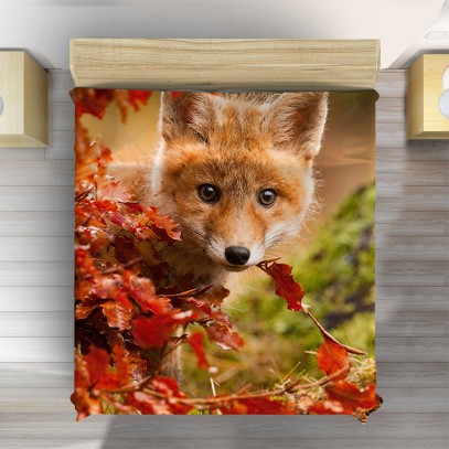 3D покривало за легло Лисица през есента - Autumn Fox