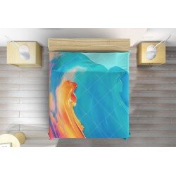 Арт кувертюра за легло Рисувана цветна вълна - Paint colorful wave