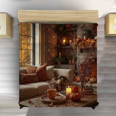 3D покривало за легло Уют през есента - Cozy Autumn