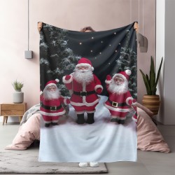 Коледно одеяло с принт Фигурки на дядо Коледа - Santa Calus Figurines