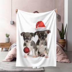 3D зимно одеяло Коледни кученца - Christmas Puppies