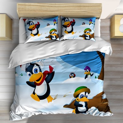 Детски коледни чаршафи Пингвини - Pinguins 