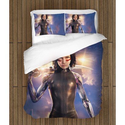 Комплект 3D чаршафи за легло Алита Боен ангел - Alita