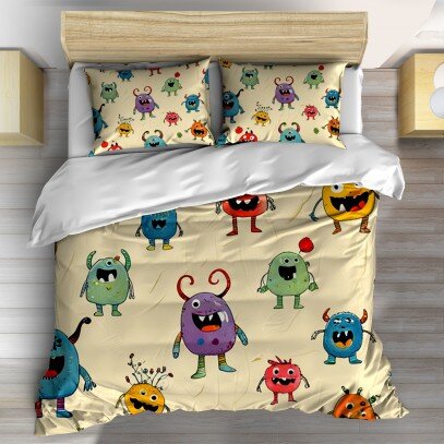 Спално бельо Cartoon-style monsters -Анимационни чудовища 