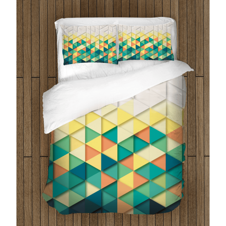 Комплект спални чаршафи Цветни триъгълници - Color Triangles