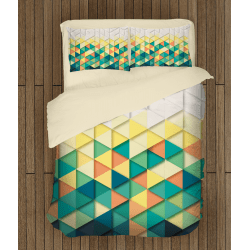 Комплект спални чаршафи Цветни триъгълници - Color Triangles