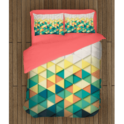 Комплект спални чаршафи Цветни триъгълници - Color Triangles