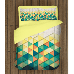 Комплект спални чаршафи Цветни триъгълници - Color Triangles