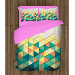 Комплект спални чаршафи Цветни триъгълници - Color Triangles