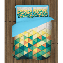 Комплект спални чаршафи Цветни триъгълници - Color Triangles