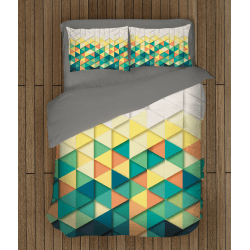 Комплект спални чаршафи Цветни триъгълници - Color Triangles