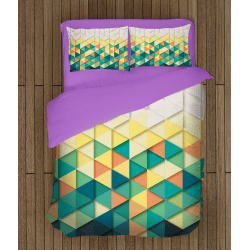 Комплект спални чаршафи Цветни триъгълници - Color Triangles