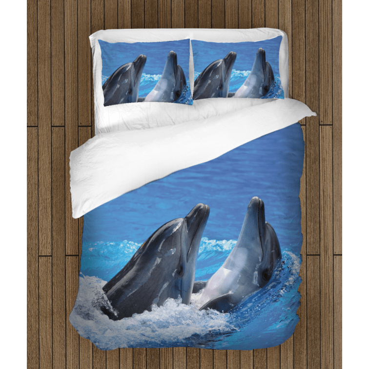 Комплект спално бельо със завивка Делфини - Two Dolphins