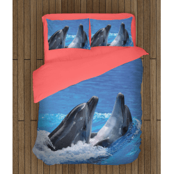 Комплект спално бельо със завивка Делфини - Two Dolphins