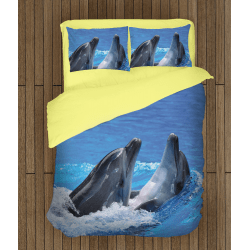 Комплект спално бельо със завивка Делфини - Two Dolphins