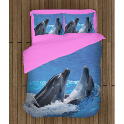 Комплект спално бельо със завивка Делфини - Two Dolphins