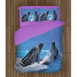 Комплект спално бельо със завивка Делфини - Two Dolphins