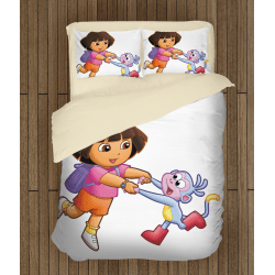 Забавно детско спално бельо Дора и маймунка - Dora and Monkey