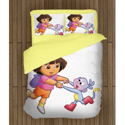 Забавно детско спално бельо Дора и маймунка - Dora and Monkey