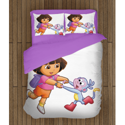 Забавно детско спално бельо Дора и маймунка - Dora and Monkey