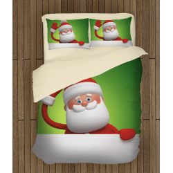 Детско коледно спално бельо със завивка Дядо Мраз - Santa Claus