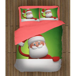 Детско коледно спално бельо със завивка Дядо Мраз - Santa Claus