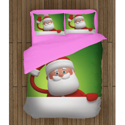 Детско коледно спално бельо със завивка Дядо Мраз - Santa Claus
