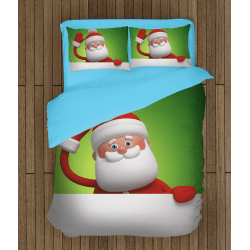 Детско коледно спално бельо със завивка Дядо Мраз - Santa Claus