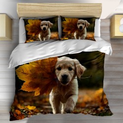3D спално бельо Куче през есента - Autumn Dog