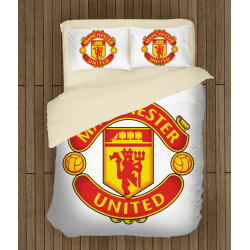 Футболно спално бельо със завивка Манчестър Юнайтед - Manchester United White