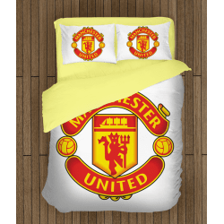 Футболно спално бельо със завивка Манчестър Юнайтед - Manchester United White