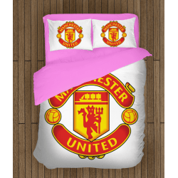 Футболно спално бельо със завивка Манчестър Юнайтед - Manchester United White