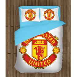 Футболно спално бельо със завивка Манчестър Юнайтед - Manchester United White