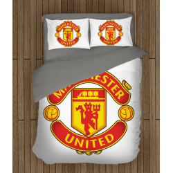 Футболно спално бельо със завивка Манчестър Юнайтед - Manchester United White