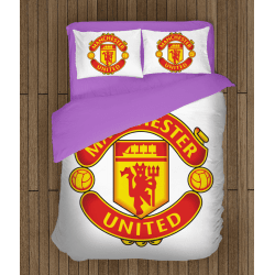 Футболно спално бельо със завивка Манчестър Юнайтед - Manchester United White