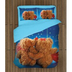 Спално бельо за влюбени Мечета под звездите - Bears under the Stars