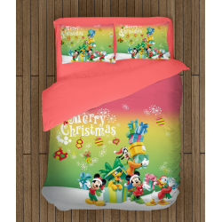 Детско спално бельо със завивка Мики Маус на Коледа - Mickey Mouse Christmas