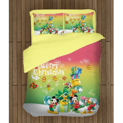 Детско спално бельо със завивка Мики Маус на Коледа - Mickey Mouse Christmas