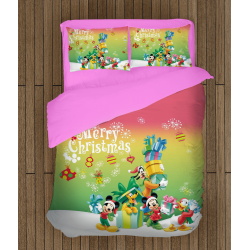 Детско спално бельо със завивка Мики Маус на Коледа - Mickey Mouse Christmas