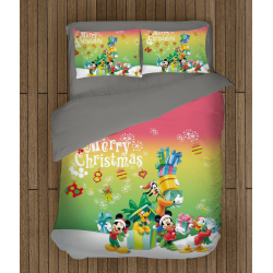 Детско спално бельо със завивка Мики Маус на Коледа - Mickey Mouse Christmas