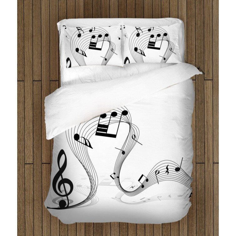 Стилен спален комплект със завивка Музикални ноти - Musical Notes