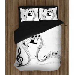 Стилен спален комплект със завивка Музикални ноти - Musical Notes