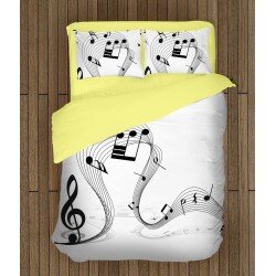 Стилен спален комплект със завивка Музикални ноти - Musical Notes
