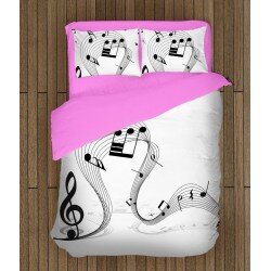 Стилен спален комплект със завивка Музикални ноти - Musical Notes