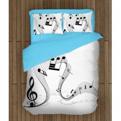 Стилен спален комплект със завивка Музикални ноти - Musical Notes