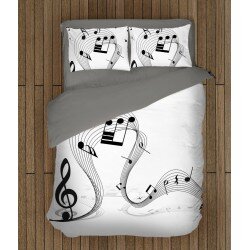 Стилен спален комплект със завивка Музикални ноти - Musical Notes