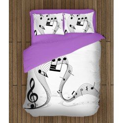 Стилен спален комплект със завивка Музикални ноти - Musical Notes