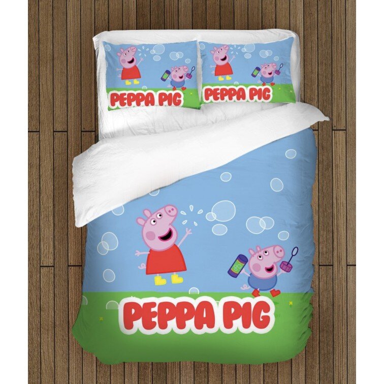 Спален комплект с олекотена завивка за деца Пепа Пиг - Peppa Pig Bubbles