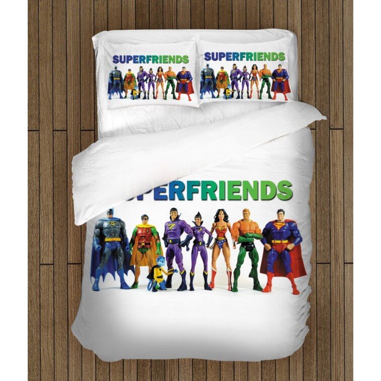 3D детско спално бельо Супер приятели - Super Friends